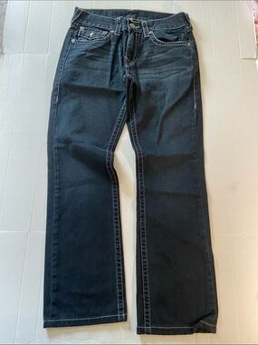 Vintage Dark  wash indigo True Religion straight-leg jeans